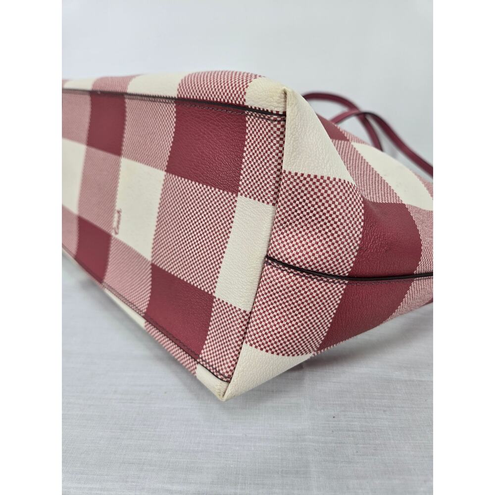 Coach City Zip Tote in Multi-Pink Plaid Print Style F66929 - Picture 11 of 16